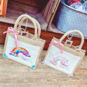 Rainbow Jute Bag