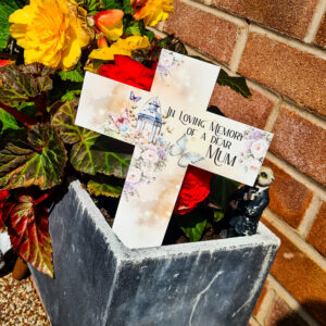 Lantern Memorial Cross Grave Stake